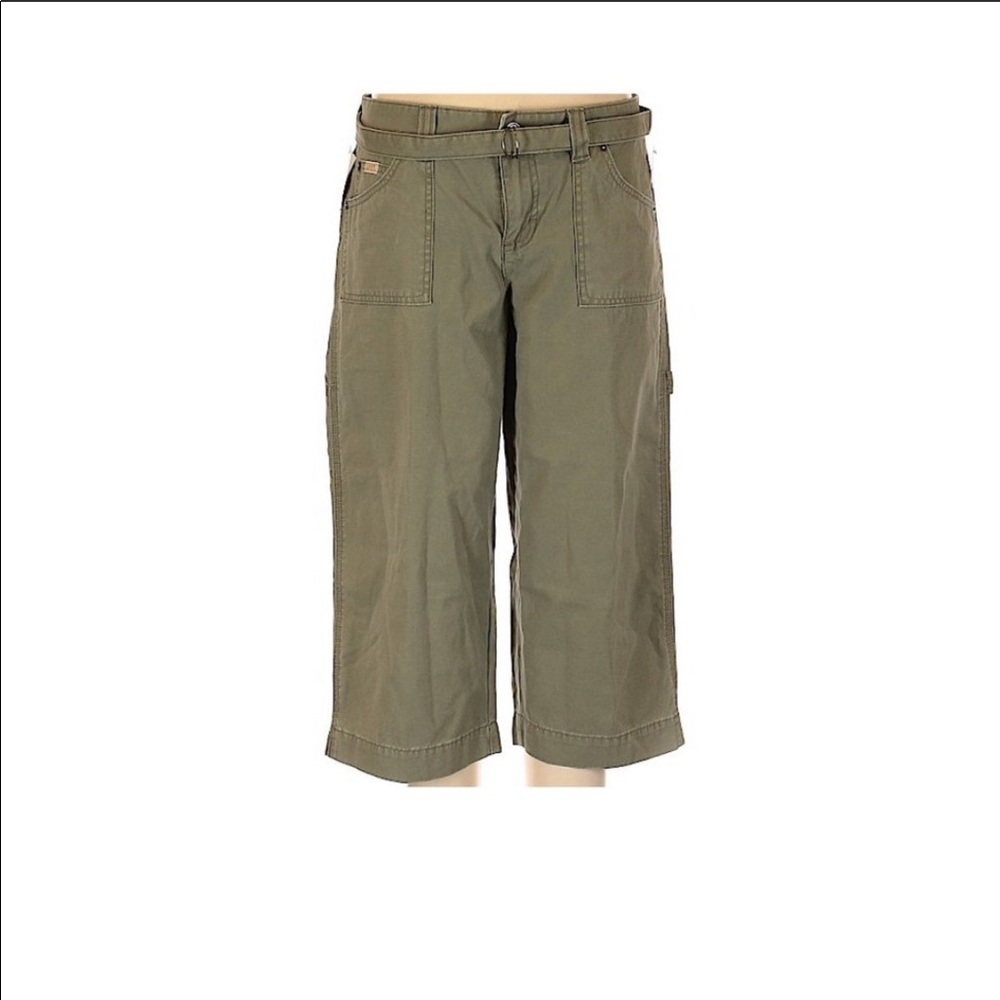 NWT Lee olive green boho painter capris sz 12